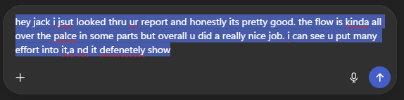 Select text to polish